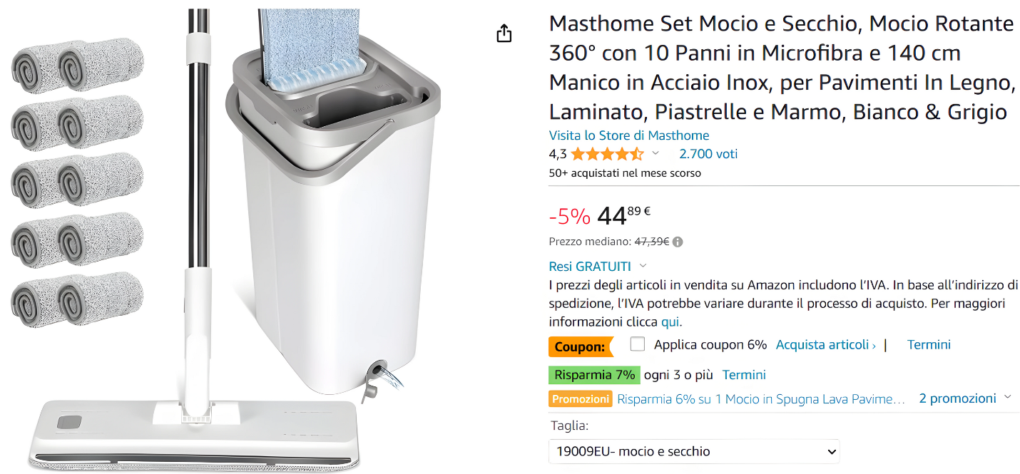 prodotto amazon fare le pulizie